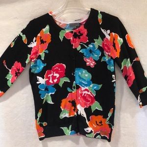 Joseph A. Black Floral Cardigan